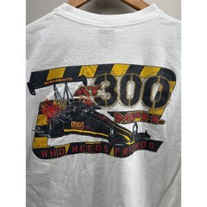 Vintage No Fear 90s Y2K Who Needs Friends at 300 MPH Size XL Shirt Racing Funny